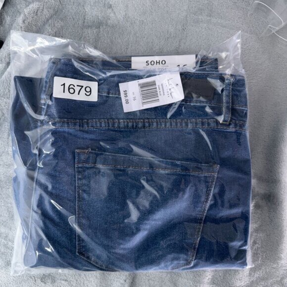 Nicole Miller Jeans Soho Ankle Slim Distressed Womens Blue Size 16 Was $99 - Picture 12 of 12